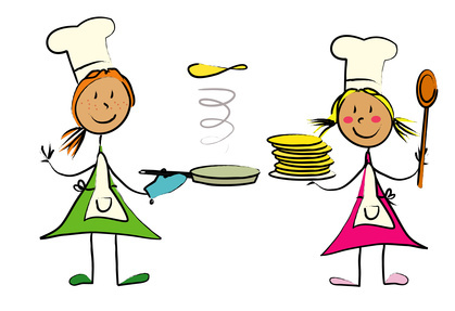 enfants lançant des crêpes